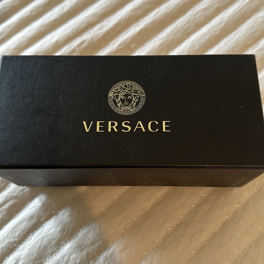 Versace Black Rectangular Eyeglasses With Case - image 7